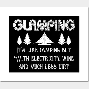 Glamping Definition Camping  for Women Posters and Art